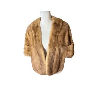 Vintage Mink Fur Jacket Honey Brown Fewer Furs Chicago 50s Glam Coat